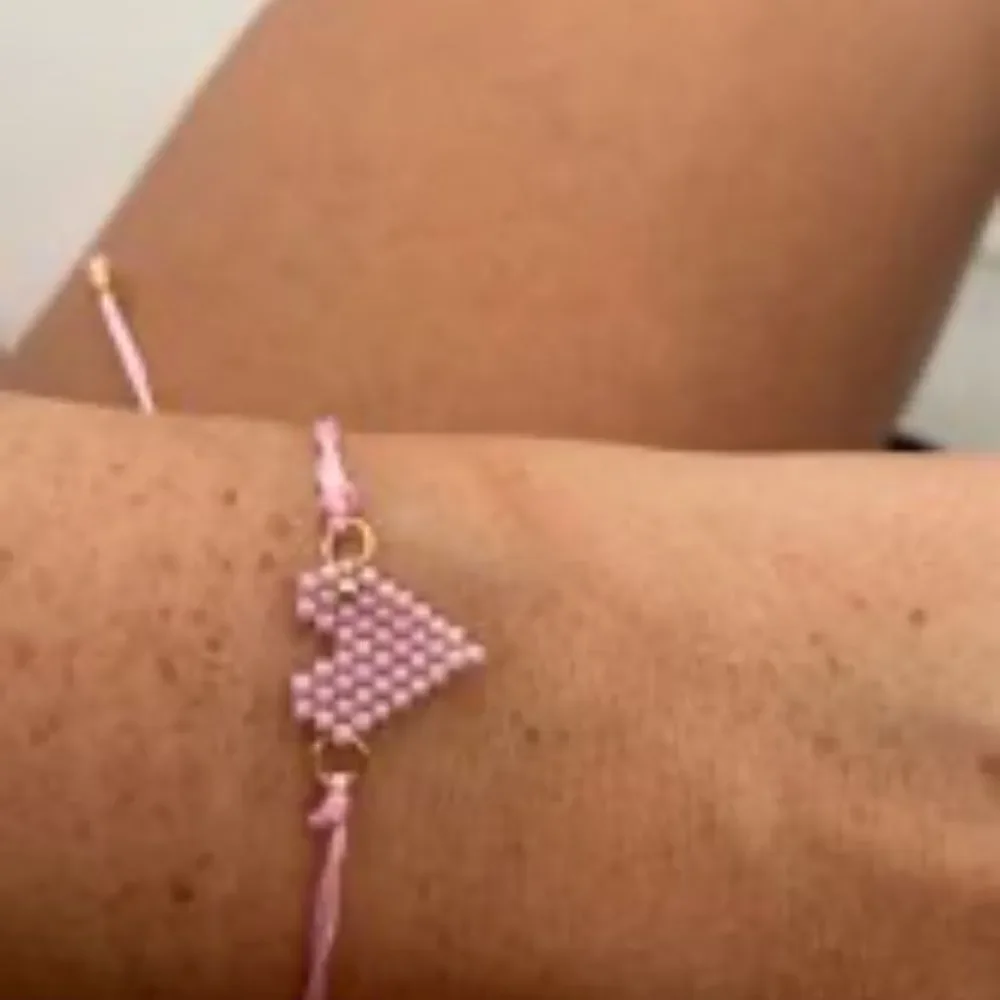 Miyuki Delica Pink Heart Shaped Seed Bead Bracelet